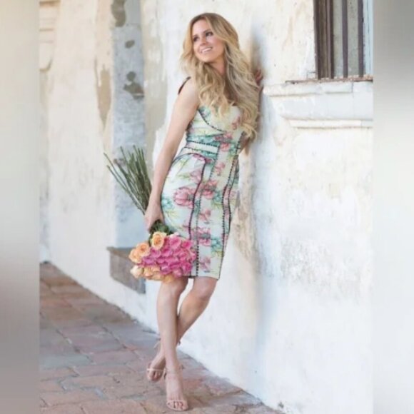 Byron Lars Beauty Mark Floral Brocade Garden Sheath Dress 6 Petite - Picture 5 of 16